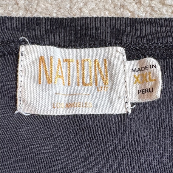 Nation LTD Jayden Flutter Sleeve Pima Cotton Blouse Tee Sz XXL - Picture 2 of 10